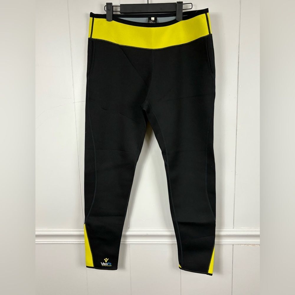 VeoFit Black Yellow Sauna Pants XL